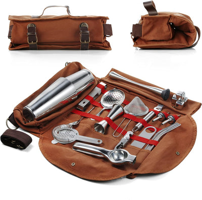 Kit barman 25 pzas coctelera viaje profesional