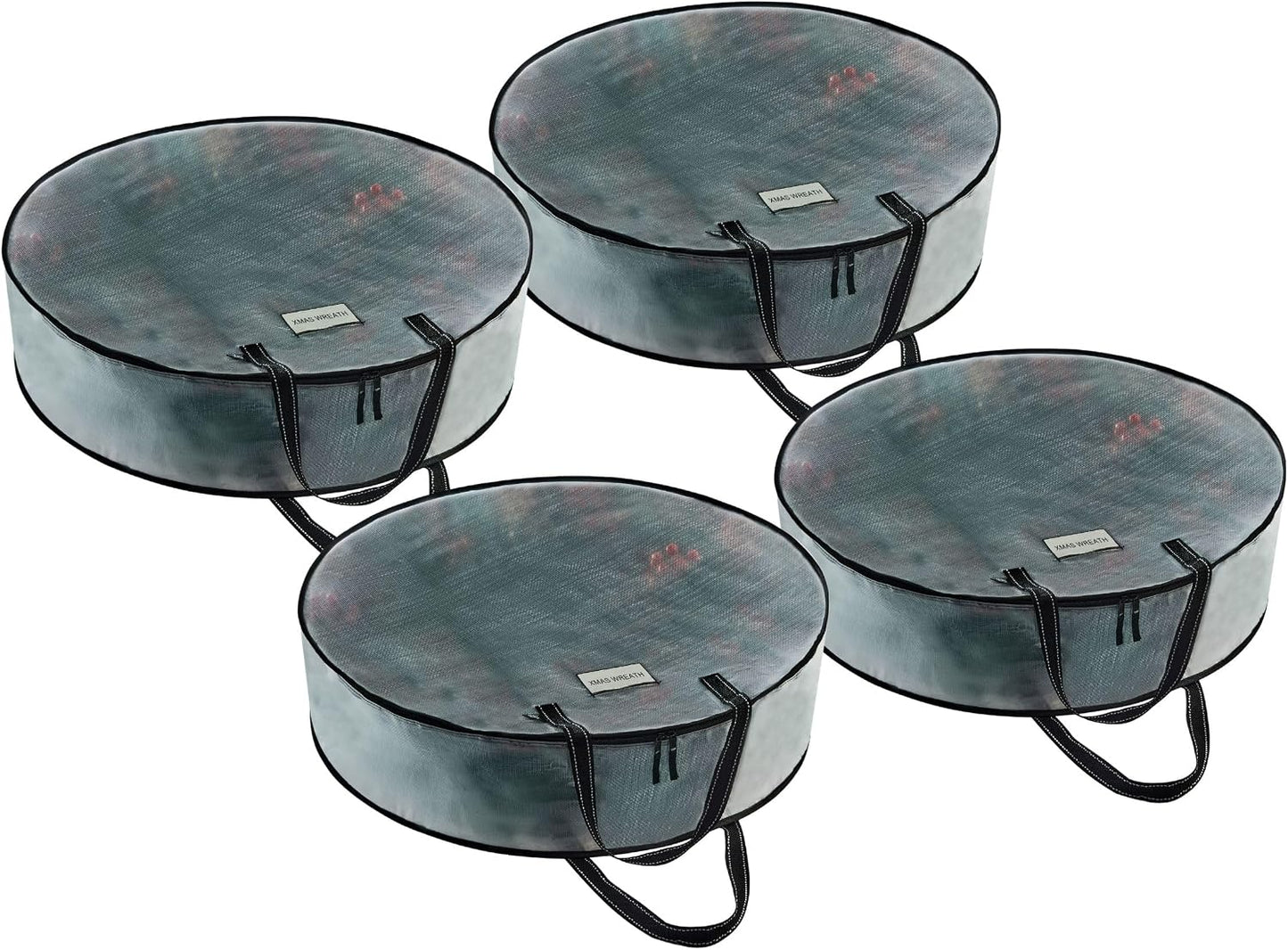 4 Pzas Bolsa Almacenamiento Coronas Navidad 24"