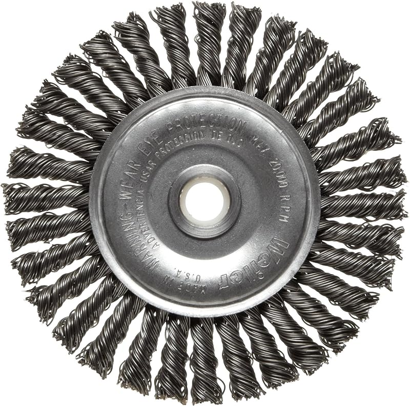Rueda alambre 4" acero 0.020" eje 1/2-3/8 comp 5 pzas