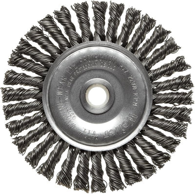 Rueda alambre 4" acero 0.020" eje 1/2-3/8 comp 5 pzas