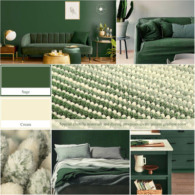 Alfombra baño antiderrap 24x70pulg chenilla verde