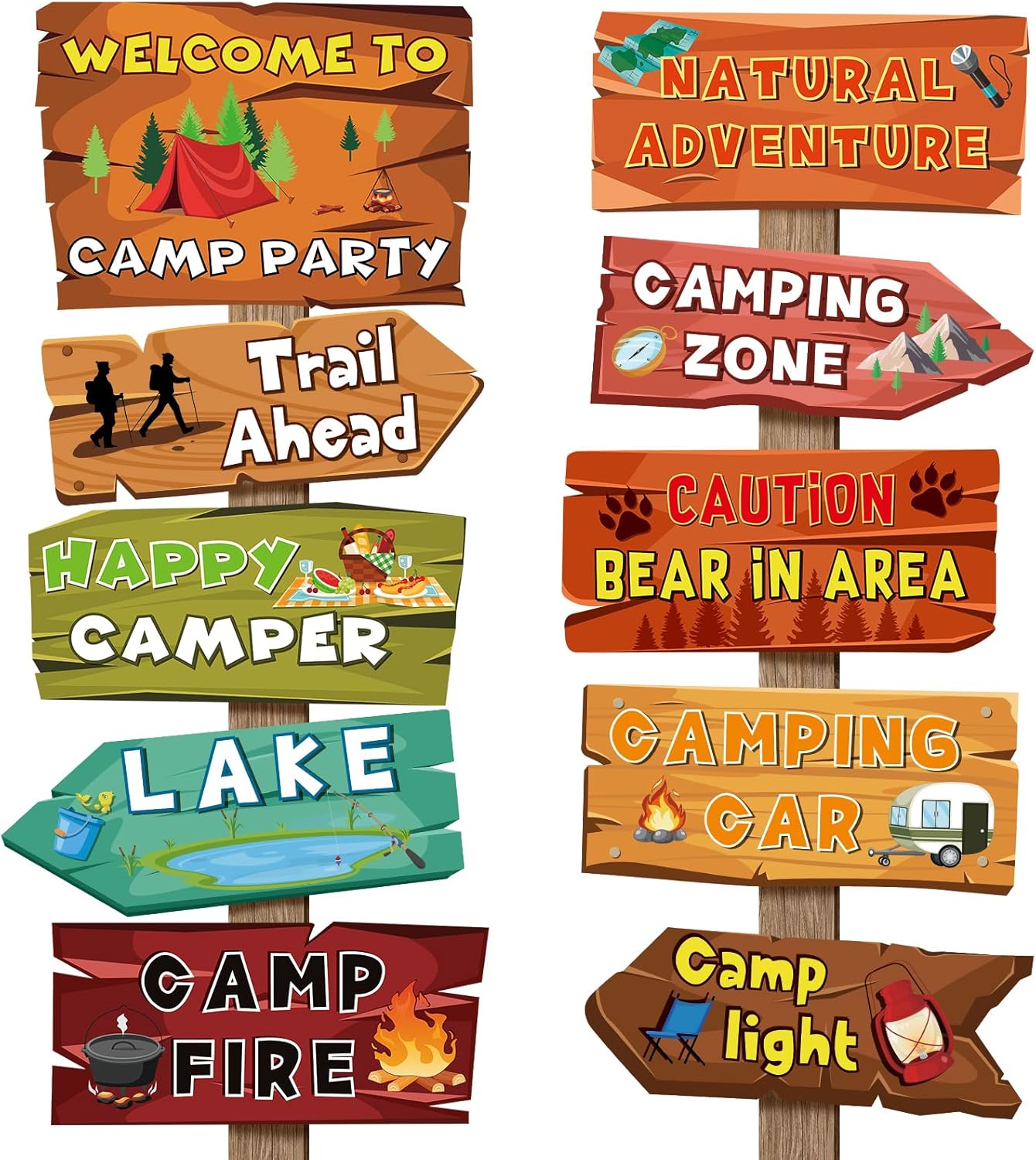 20 Pzas Decoraciones Camping Bienvenidos Al Campamento