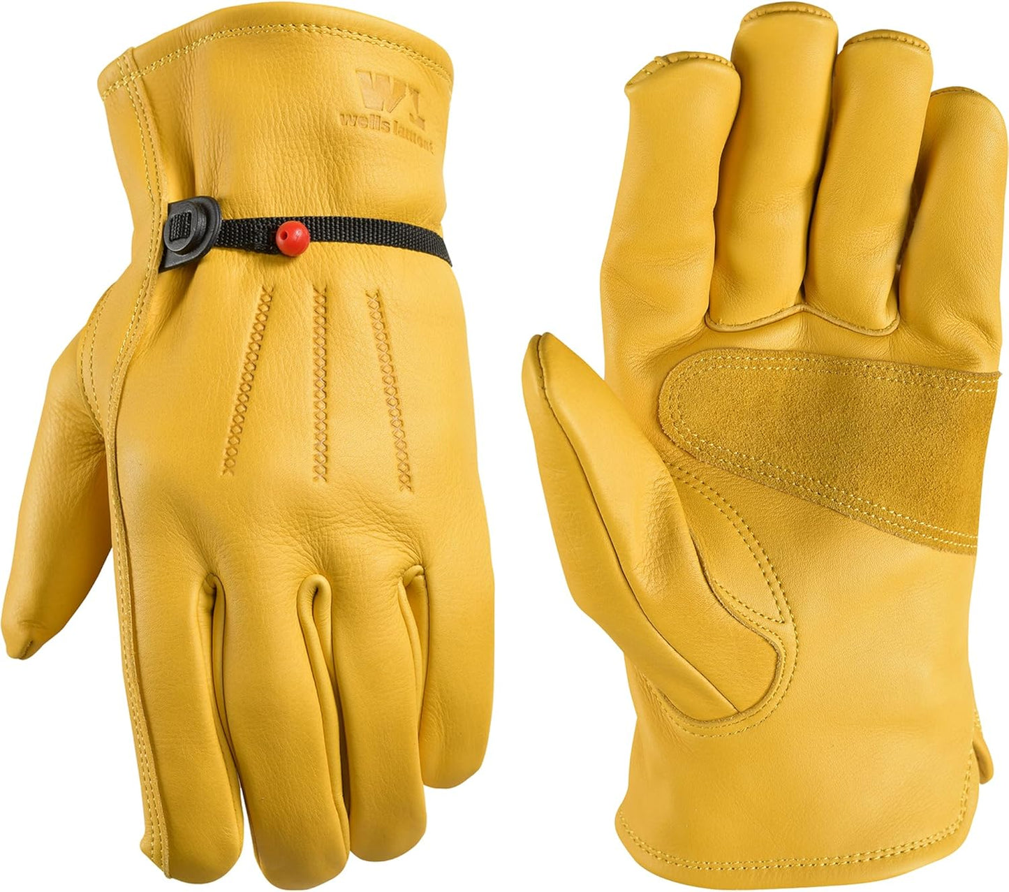 Guantes trabajo cuero vacuno ajustables hombre mujer