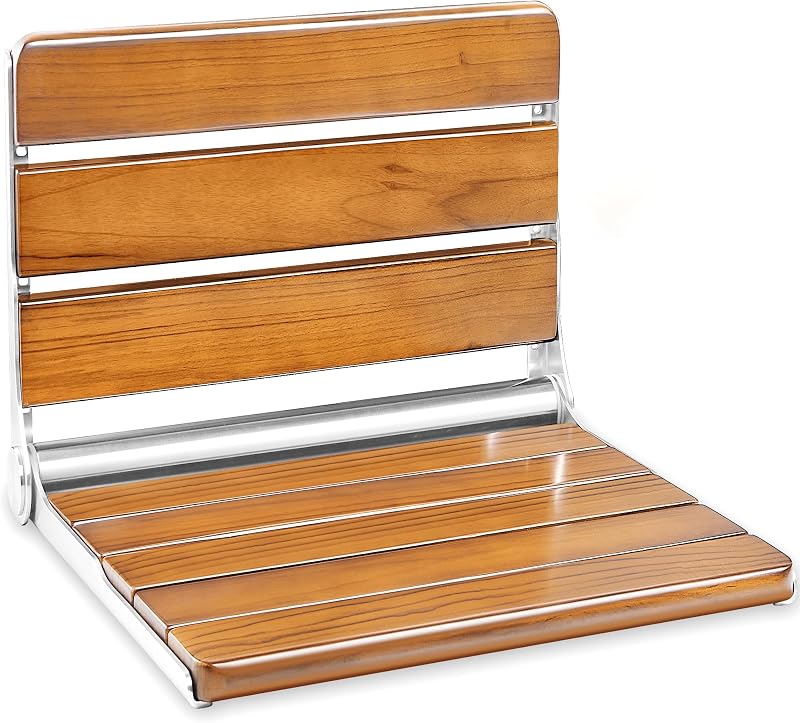 Asiento ducha plegable teca 20" capacidad 400lb