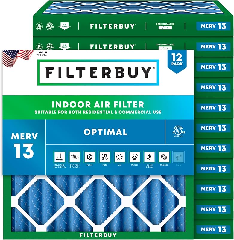 Filtro aire MERV 13 12x12x2 plisado HVAC 12 pzas