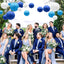 Faroles papel azules decorativos colgantes 21uds