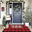 Tapete puerta navideño 35.4x59 pulg algodón tejido a mano