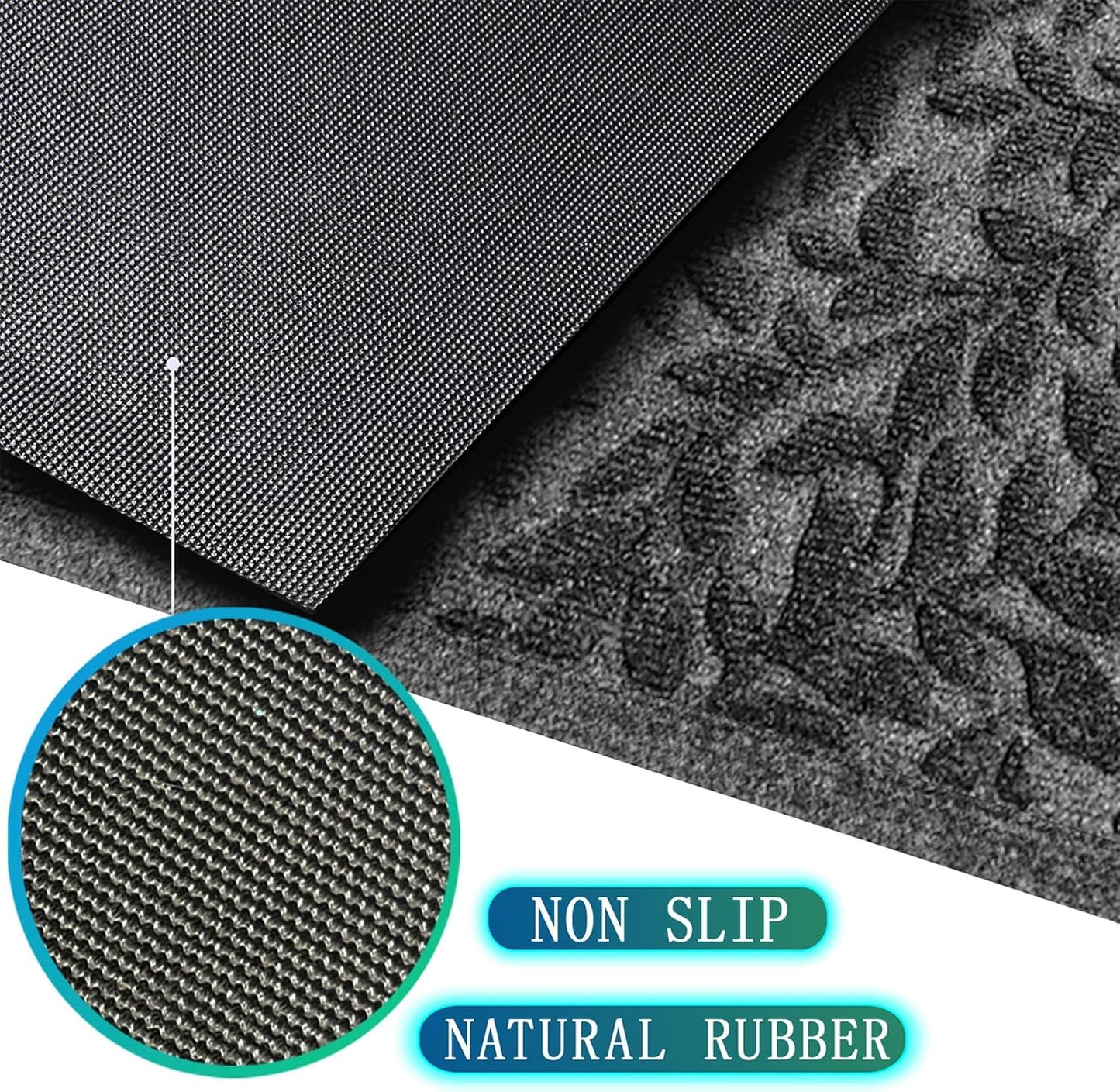 Tapete entrada frontal grueso antiderrap de goma natural