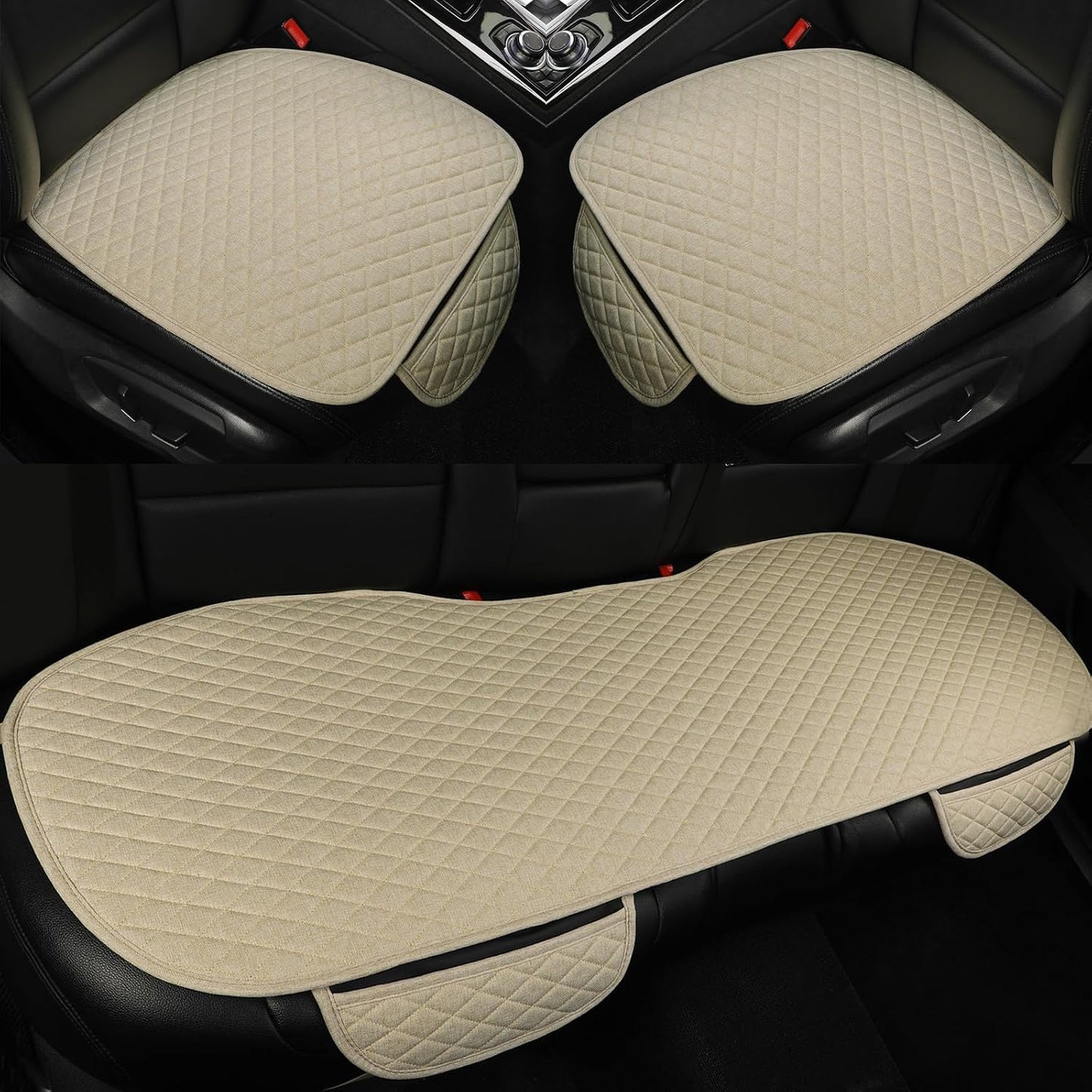 Fundas asiento automóvil lino cojines delanteros banco