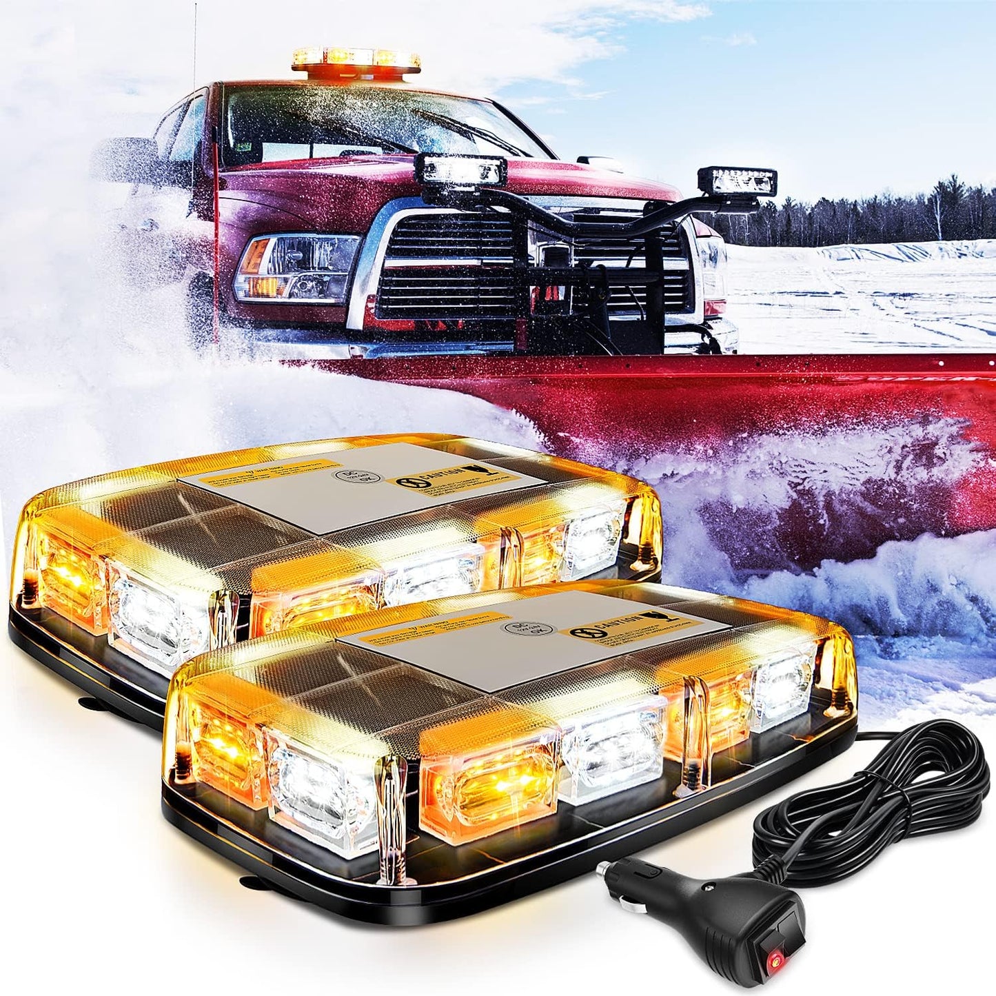 2 Pzas Luces Estroboscópicas 12" 48LED 12V 24V Coche