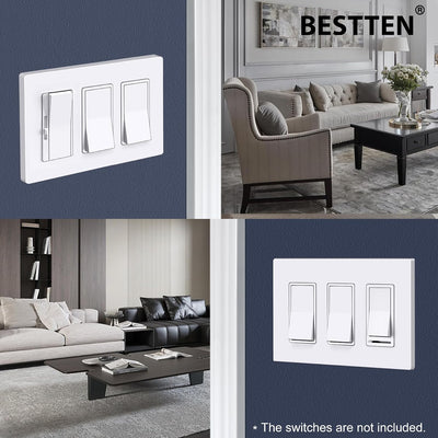2 Pzas Placas Pared Decorativas USWP6 Blanco 4.69x6.54pulg