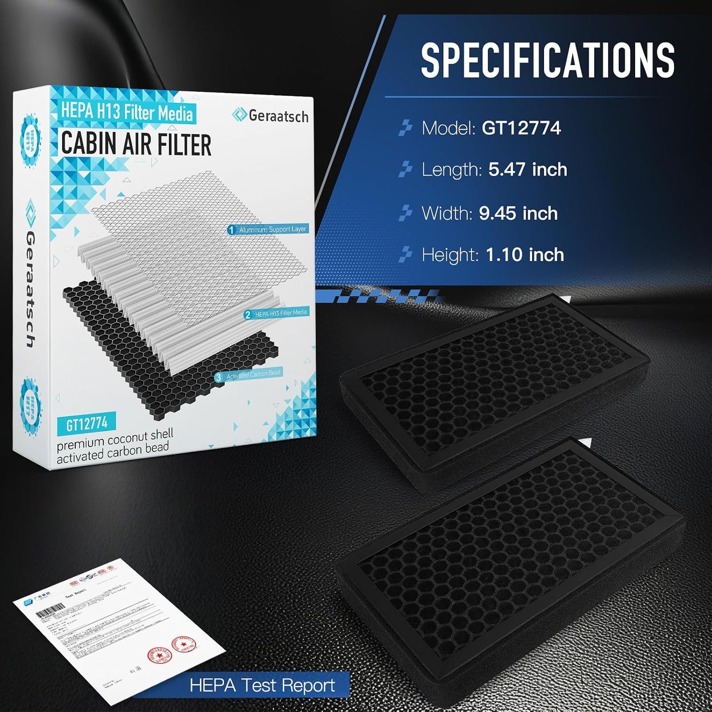 Filtro aire cabina HEPA carbón activado Tesla Model 3 Y