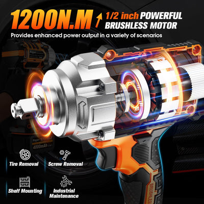 Llave impacto inalámbrica 1/2" 900 ft-lb 3800 RPM