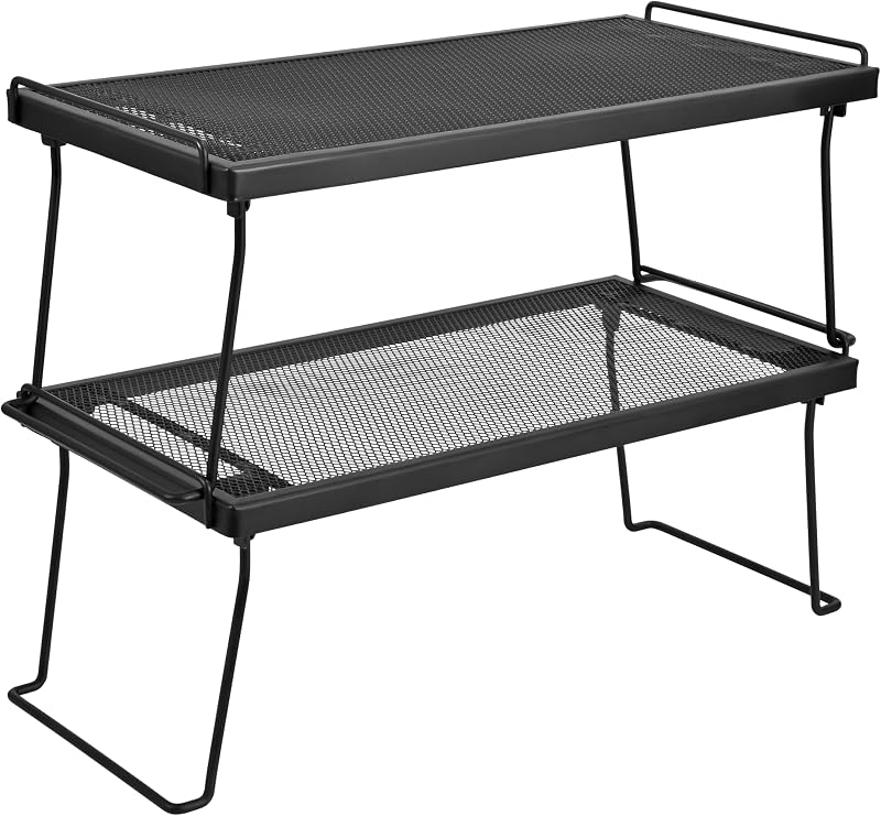 Organiz. apilable 2 estantes metal para despensa cocina baño