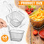 60 Pzas Cesta Cuadrada Papas Fritas con Asa Cromada