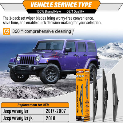 Repuesto limpiaparabrisas Jeep Wrangler 07-17 set 3