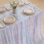 Mantel Gasa Sirena Azul 60x84pulg Rectangular Metálico Purpurina