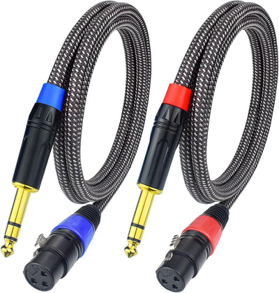 Cable micrófono TRS a XLR 1/4pulg chapado oro