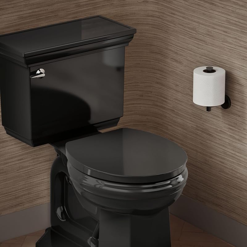 Asiento inodoro redondo cierre silencioso comp negro
