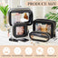 Set 4 bolsas maquillaje cuero transparente con cremallera