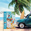 Bandera jardín gnomo 12x18pulg doble cara playa hawaii