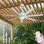 Ventilador techo exterior 56" luz 7 cuchillas blancas UV