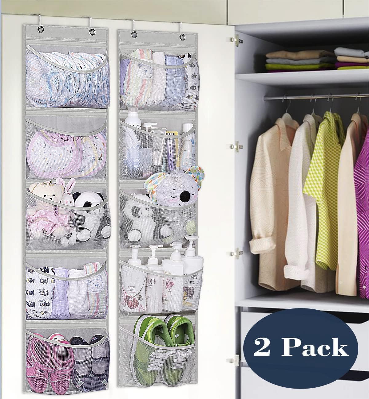 Organiz. puerta armario 5 bolsillos dormitorio baño set 2