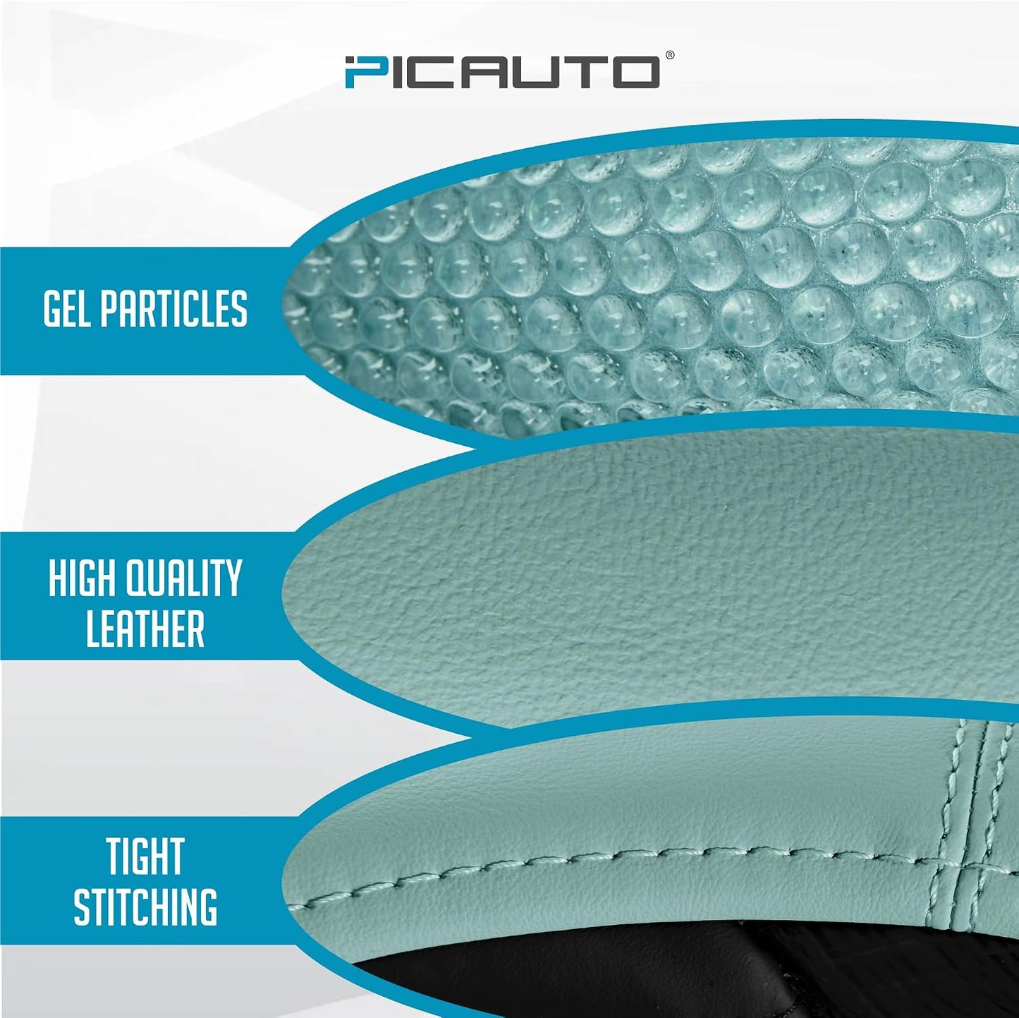 Funda volante cuero lujo ajuste universal 14.5-15.5"