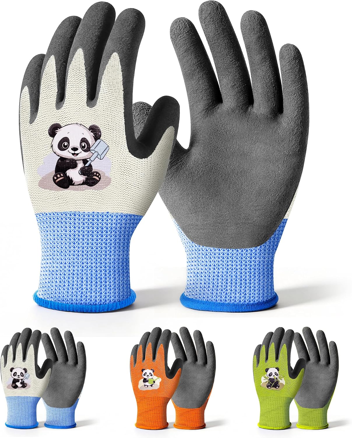 3 Pzas Guantes Jardinería Niños 2-4 Años Revestimiento Goma