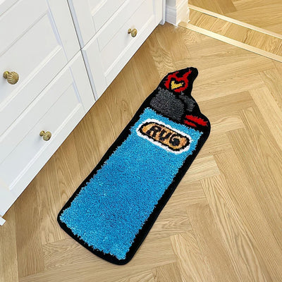 Alfombra antideslizante dormitorio sala 31.5x9.4pulg azul