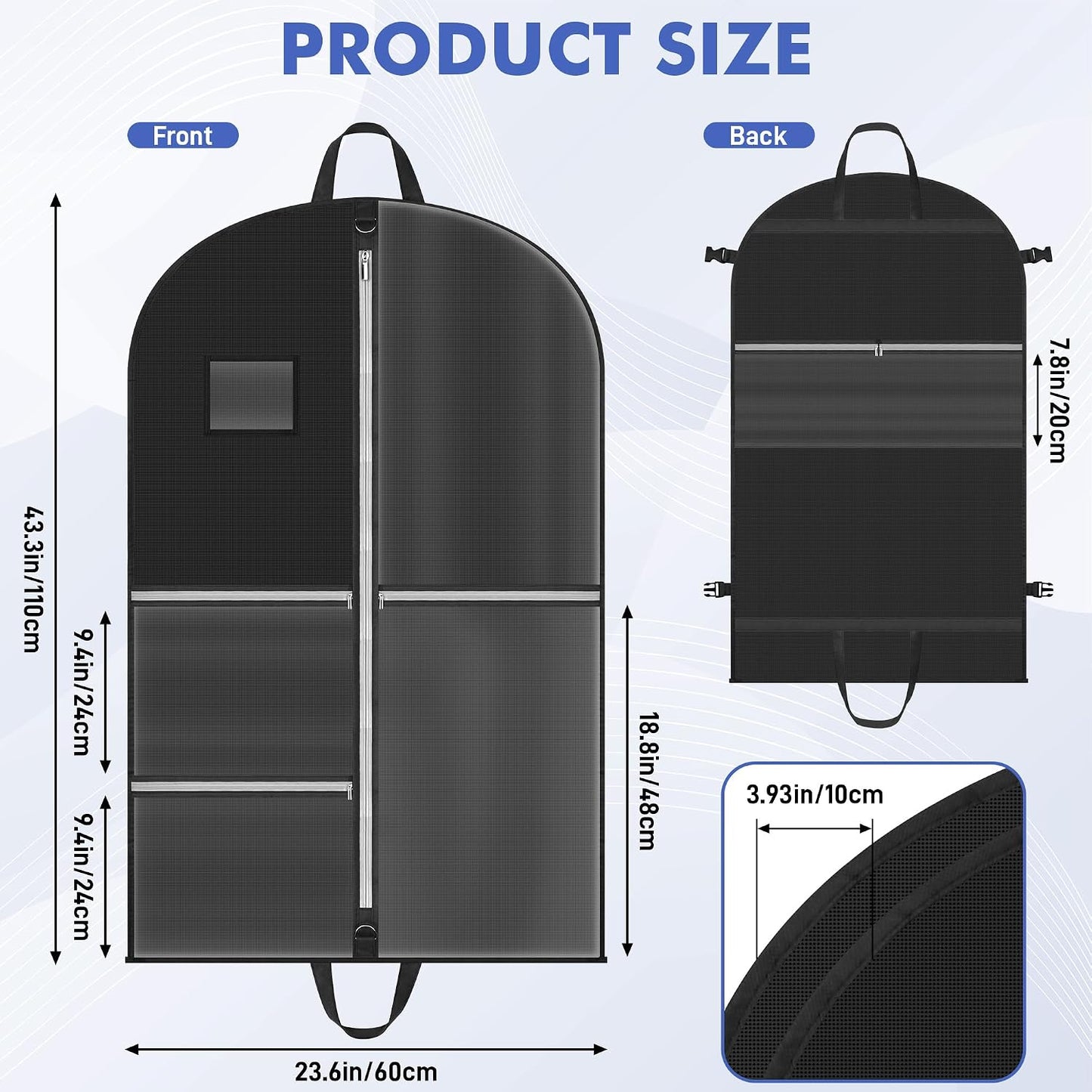 Bolsa colgante ropa baile con bolsillos impermeable plegable