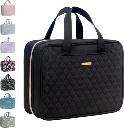 Neceser viaje con gancho compartimentos 12x9x4.5pulg negro