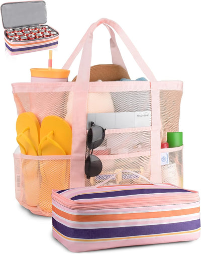 Bolsa playa mujer con zipper resistente arena cooler vacaciones