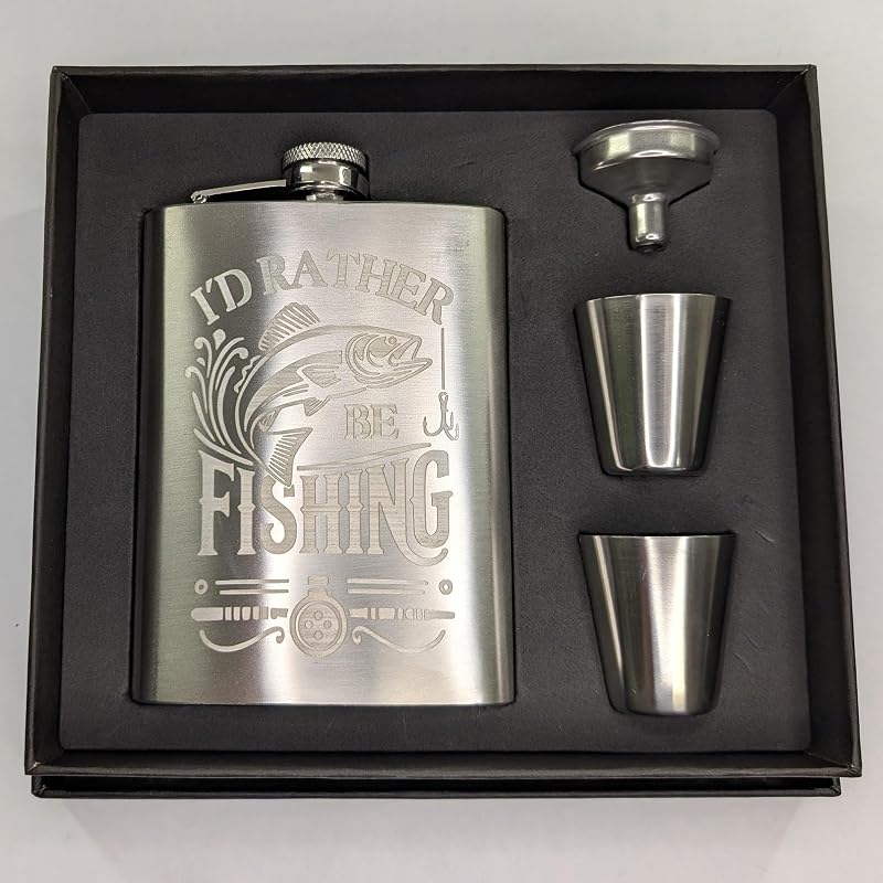 Juego botella pesca 2 vasos chupito embudo plateado