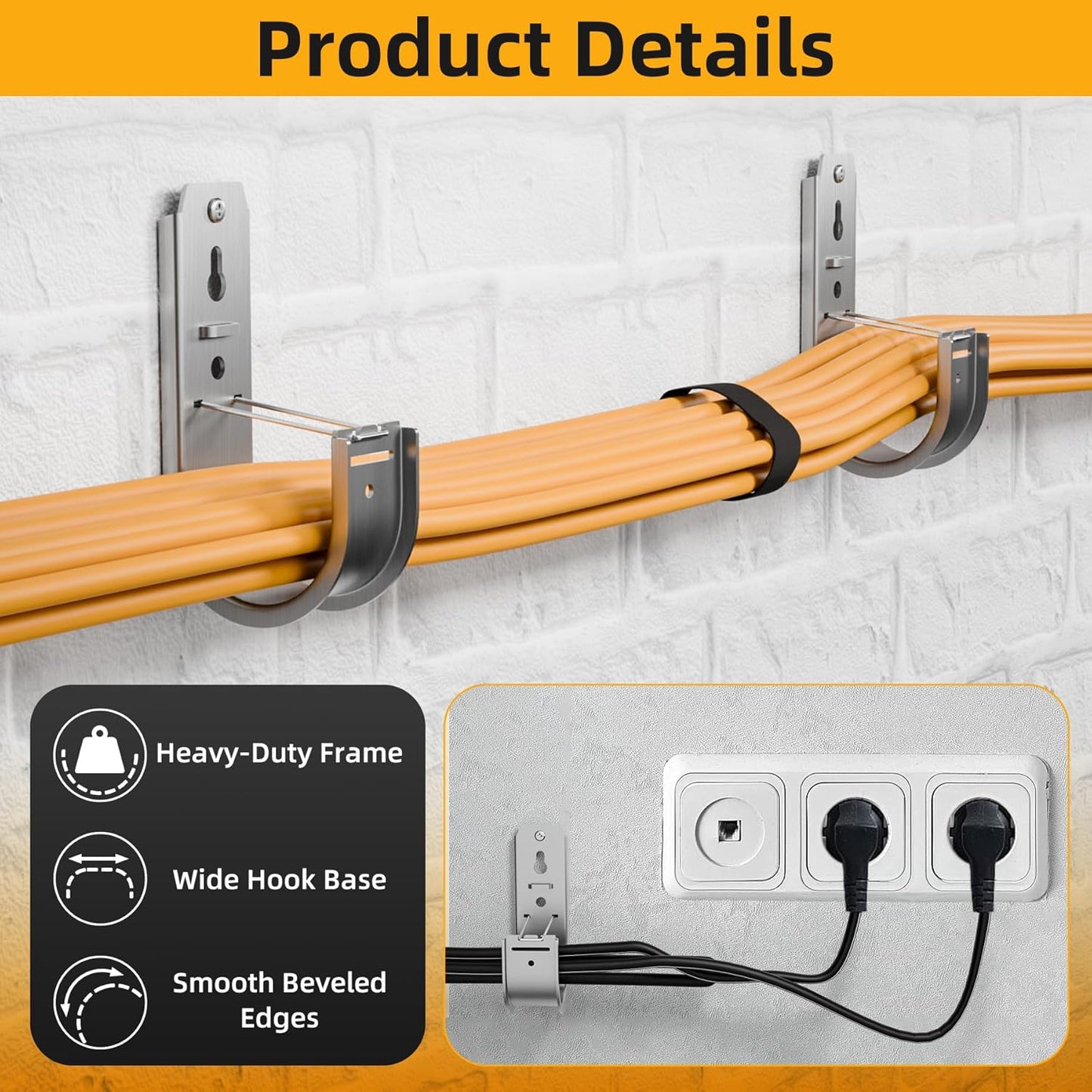 30 Ganchos J Acero Galvanizado para Cables y Soporte Vigas