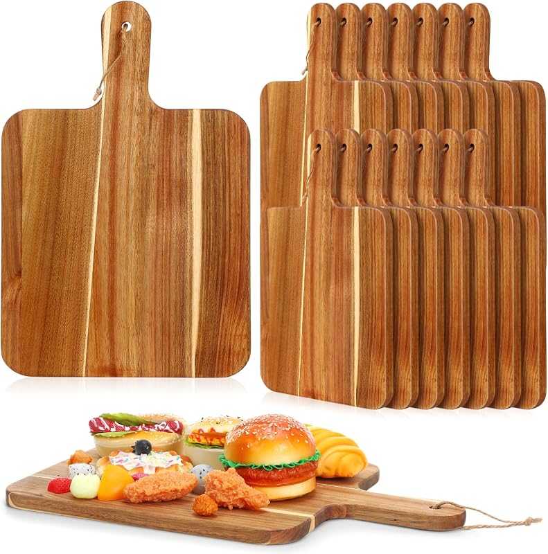 Tabla cortar madera acacia asas para cocina pizza pan