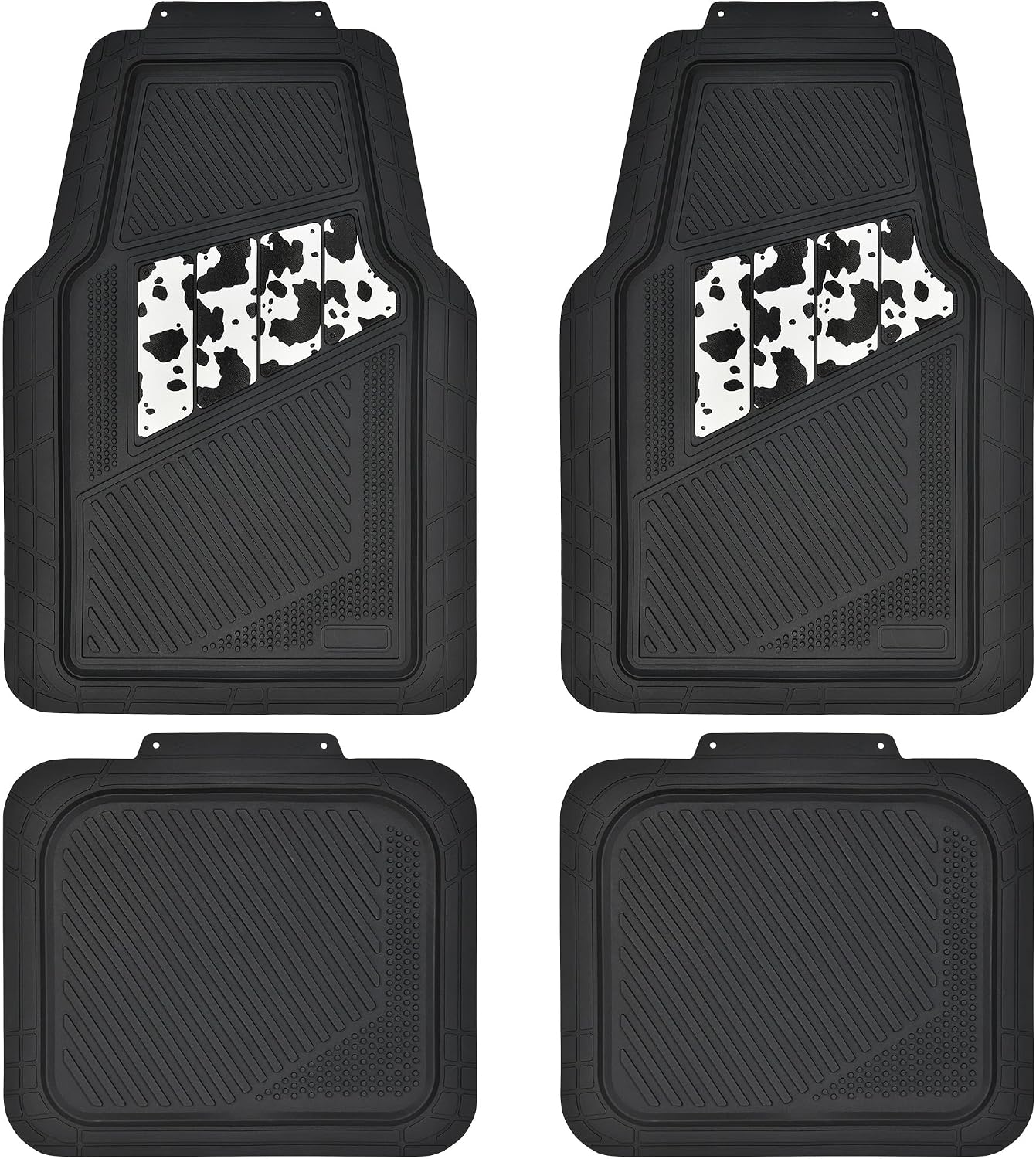Alfombrillas coche goma resistente estampado vaca set 4