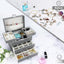 Caja organizadora joyas 4 capas para mujeres y niñas gris