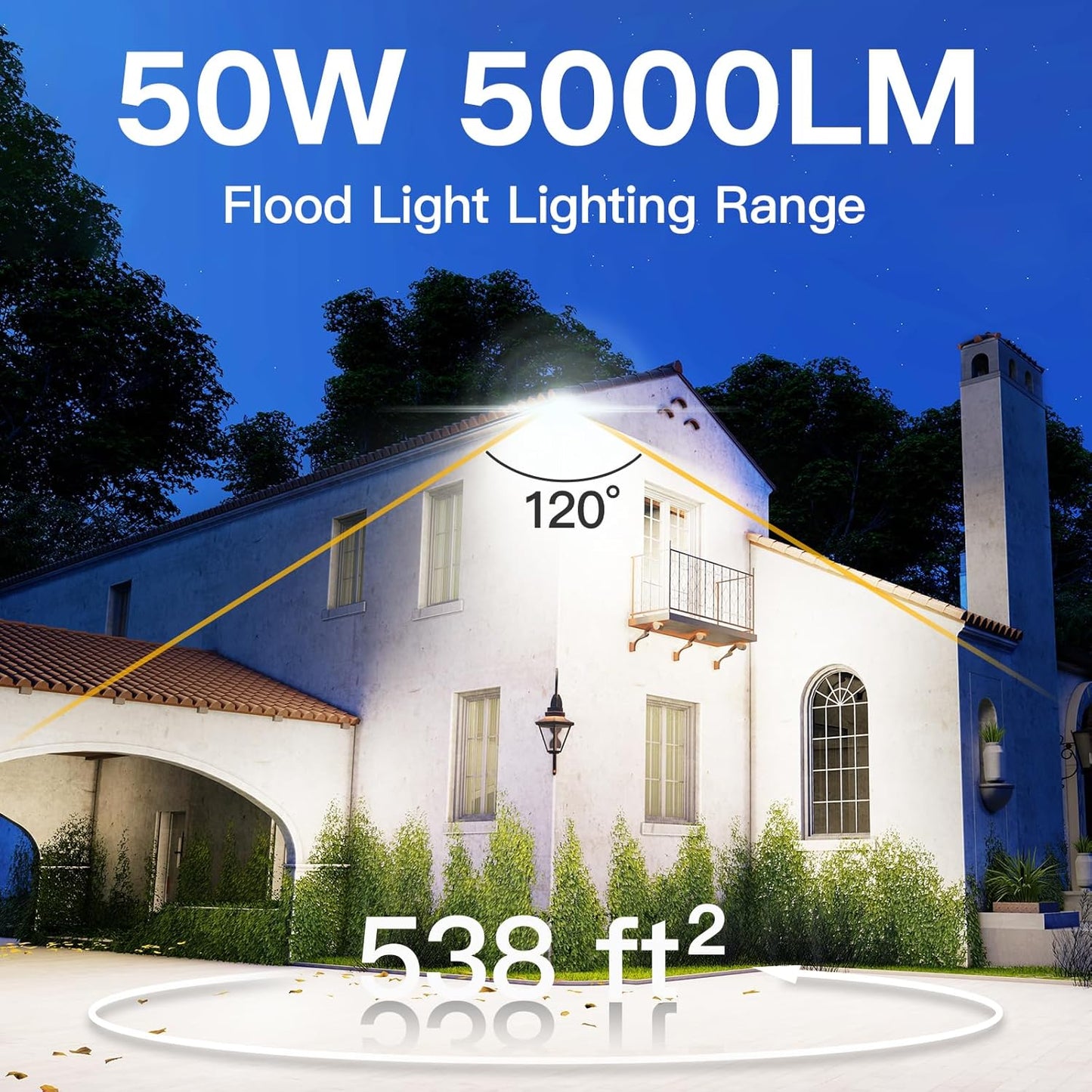 Luz inundación LED exterior 50W 6000K IP65 enchufe 5.9"