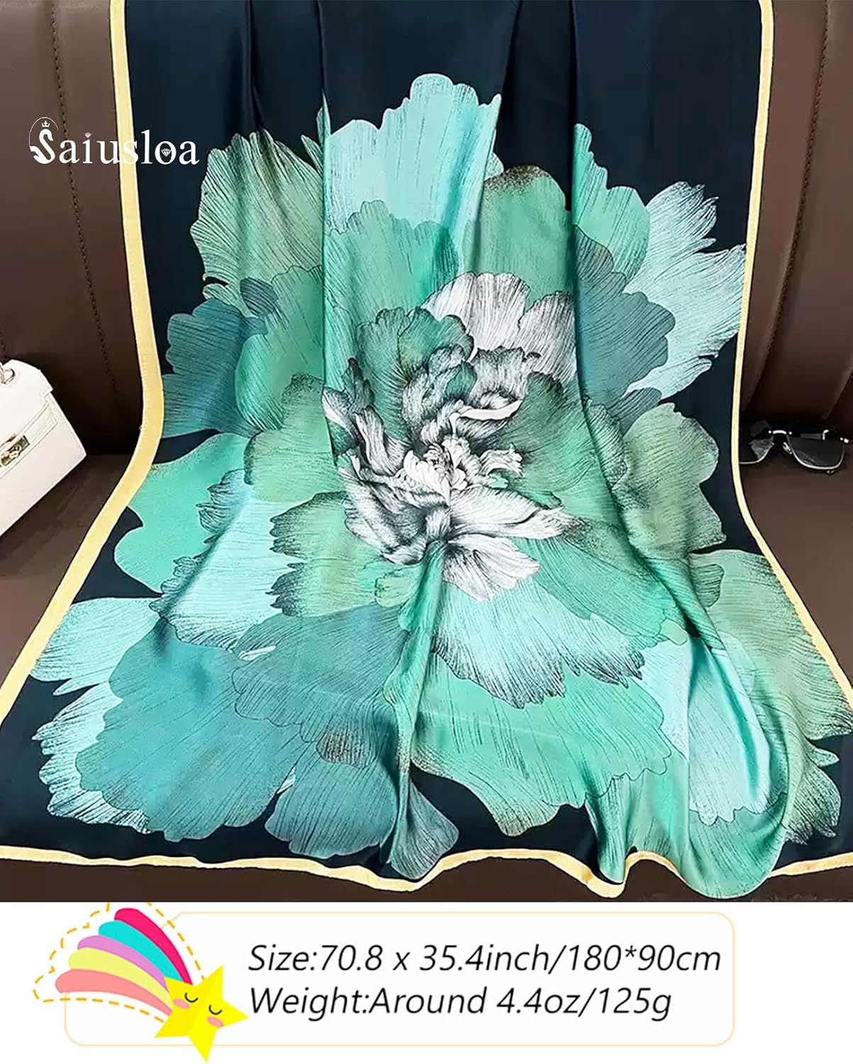 Bufanda larga sedosa elegante para mujer noche