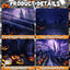 Cartel Halloween gran tela morada telón fondo fiesta