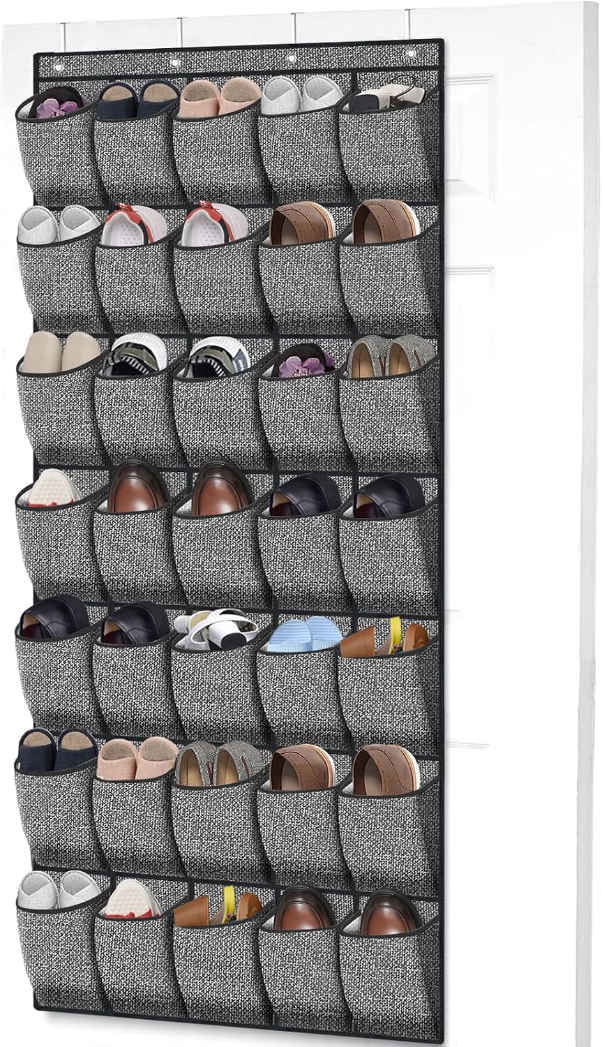 Organiz. zapatos 35 bolsillos colgante puerta negro