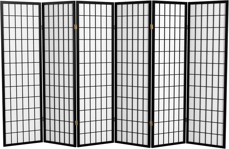 Pantalla Shoji 5ft negro 6 paneles