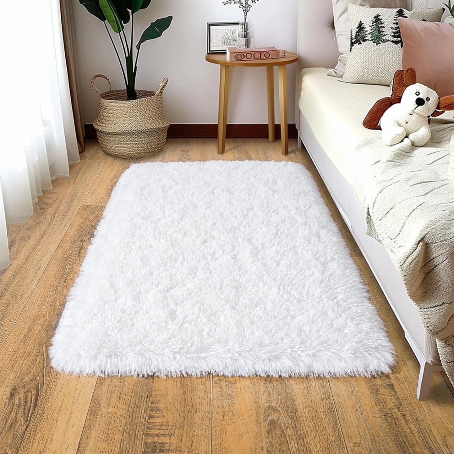 Alfombra lanuda suave moderna 2x3ft antideslizante