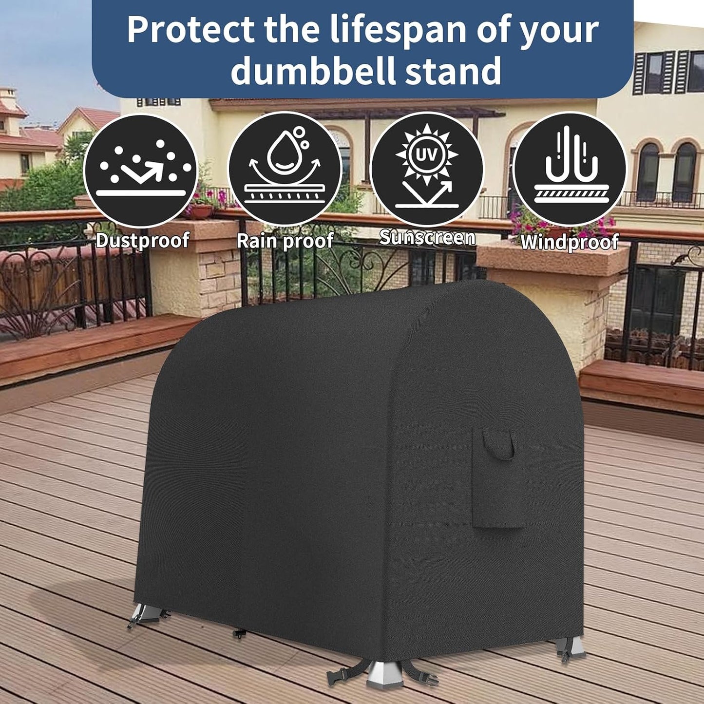 Cubierta protectora para estantería de mancuernas