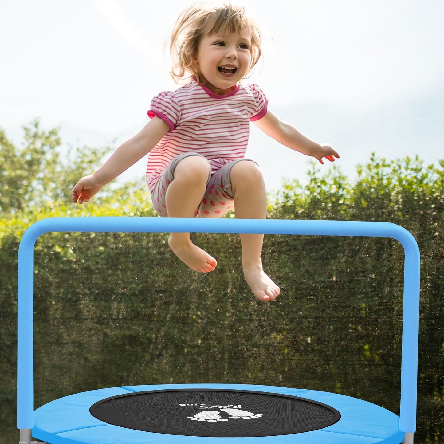 Trampolín niños 1-6 años suelo grueso mango ajustable