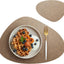 Set 4 Manteles Cuero Sintético con Posavasos Ovalados Marrón