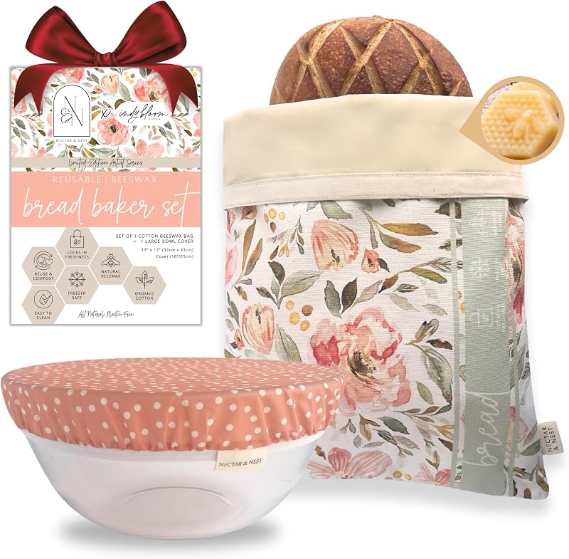Set hornear pan bolsas cera abeja reutilizables