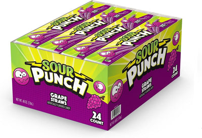 Pajitas uva Sour Punch estuche 24 pzas