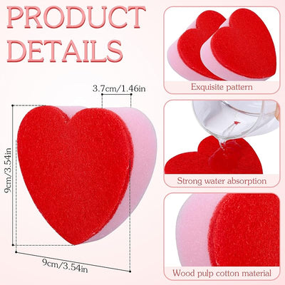6 Esponjas Cocina Corazón Fregador Rojo Rosa